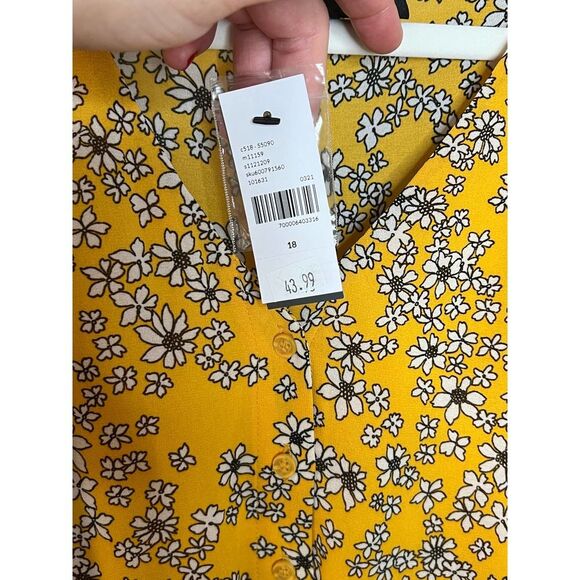 LANE BRYANT CHIFFON FLORAL ILLUSION COLLECTION CASUAL LINED BLOUSE SIZE 18 NWT - Picture 4 of 7